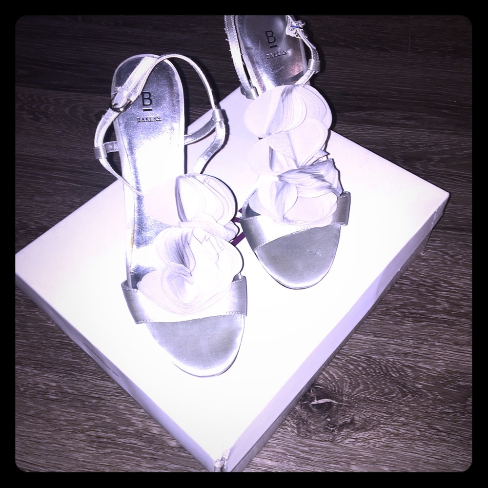 Bakers Gray Petals High Heels